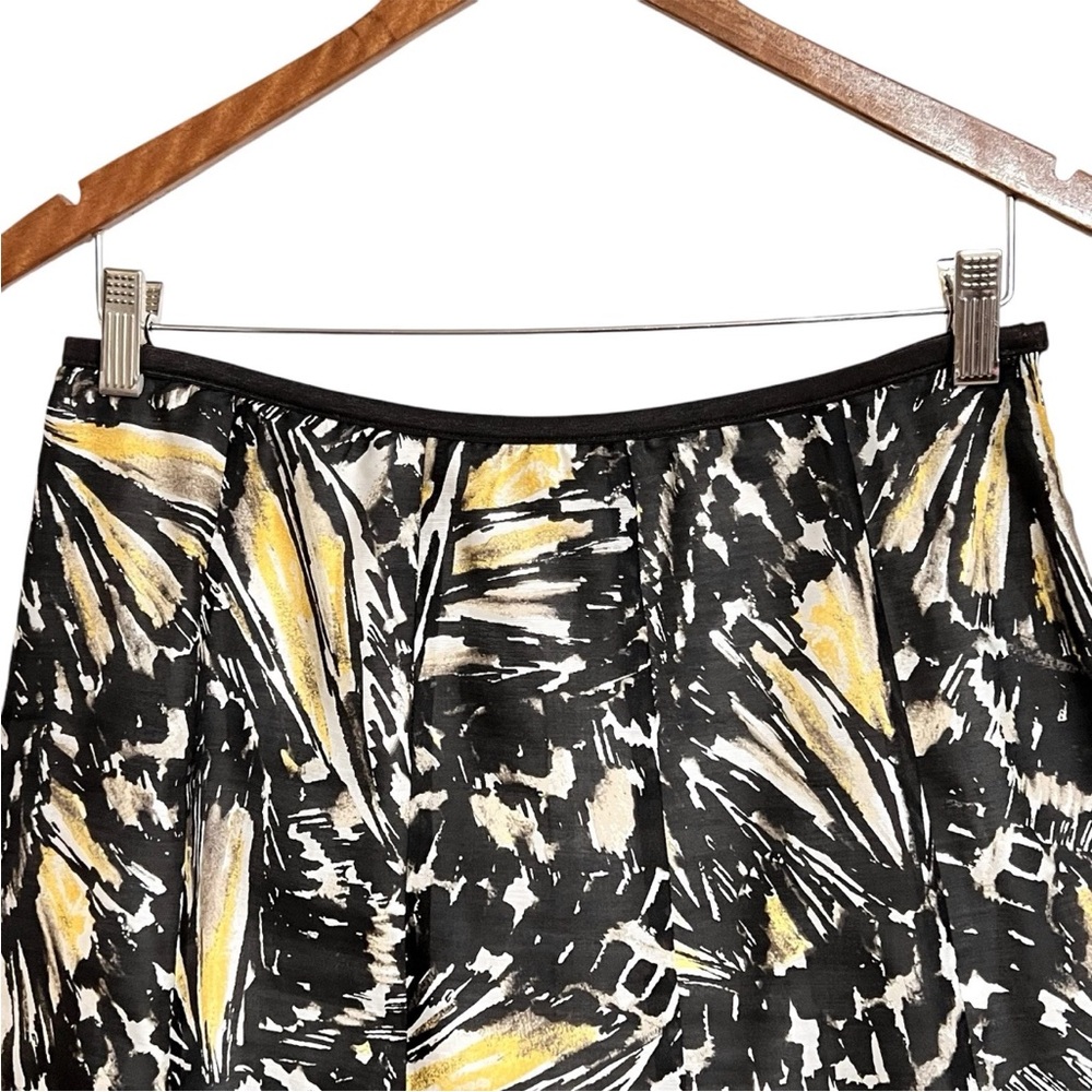 Nic + Zoe Silk Blend Abstract Dark Floral Skirt 8 Art to Wear Ruffle Career - Picture 2 of 6